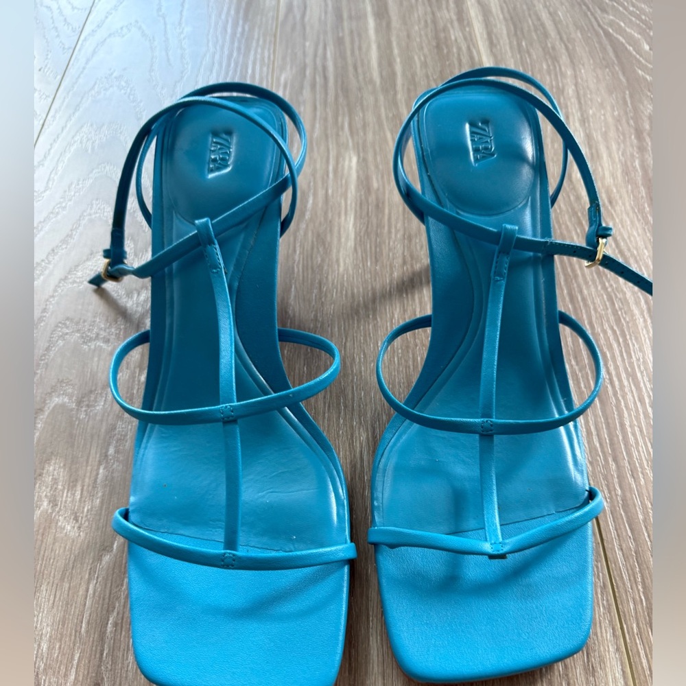 Zara Blue Strappy Sandals
